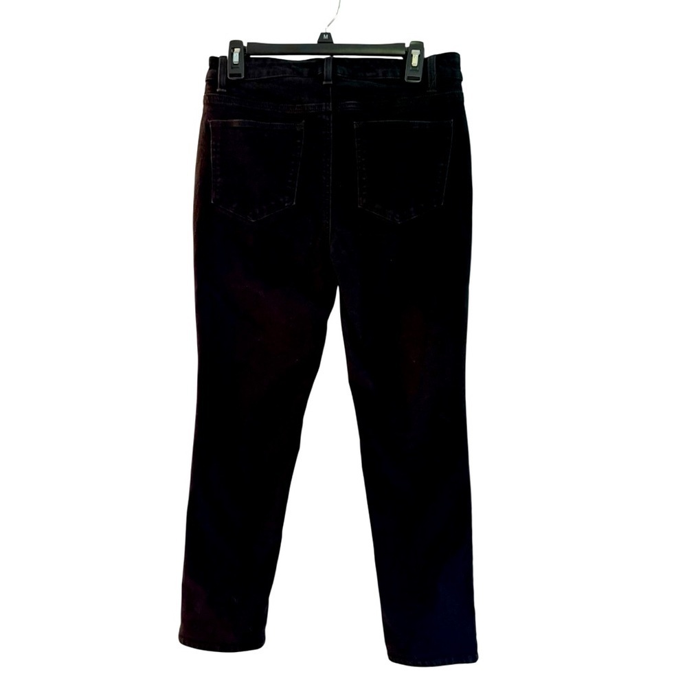 Talbots Classic Black Straight-Leg Women's Jeans metal button and zip front - Picture 4 of 10